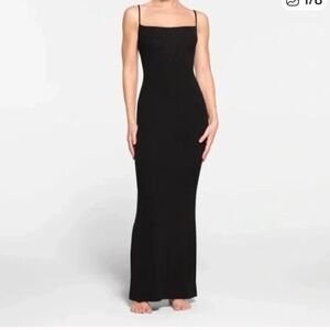 SKIMS Black Backless Maxi Dress